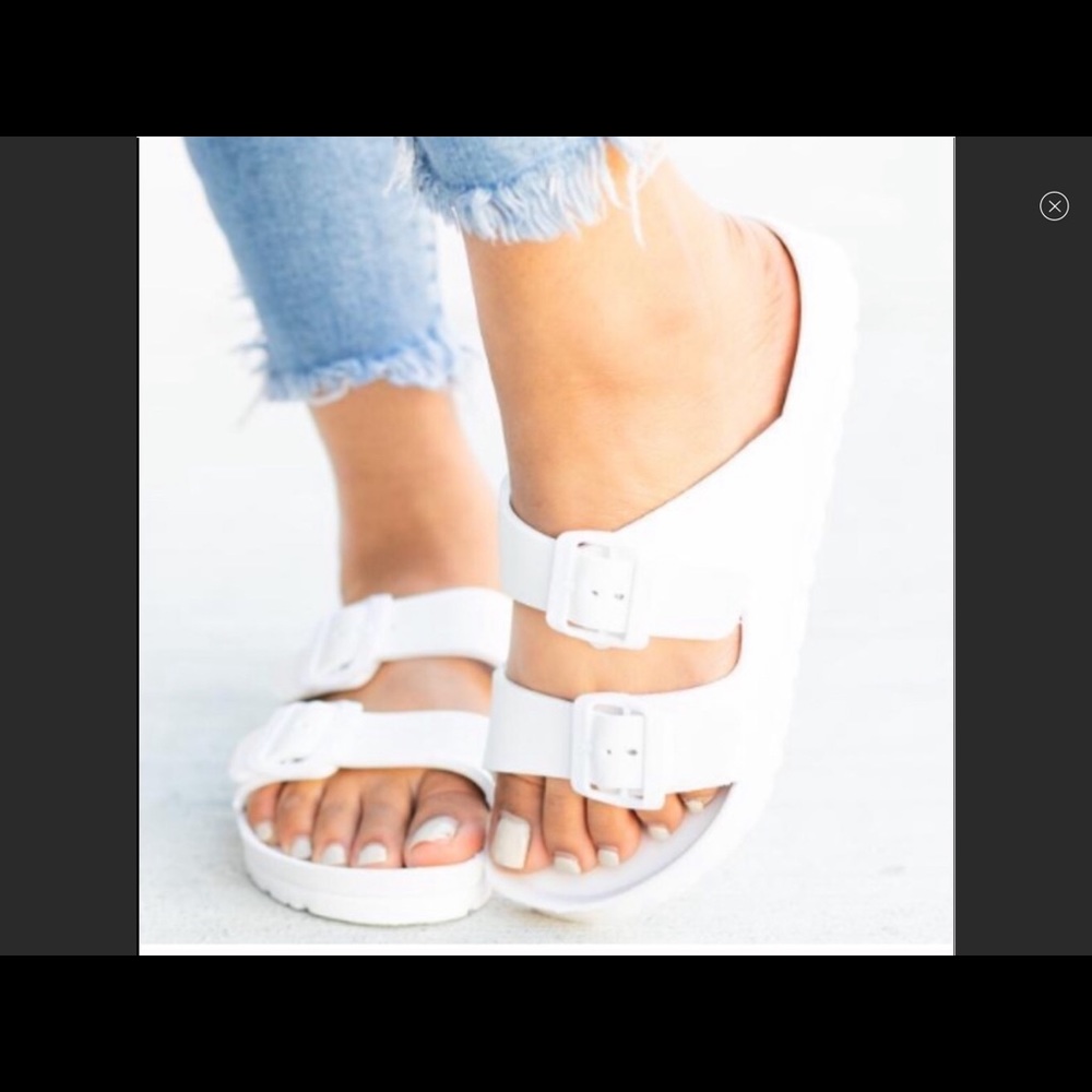 💟VEGAN/Faux leather Sandals💥white - Picture 3 of 4